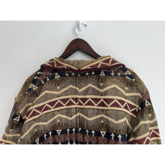 Vintage Flashback Aztec Tapestry Southwestern Western Cropped Cotton Jacket L - Picture 5 of 7